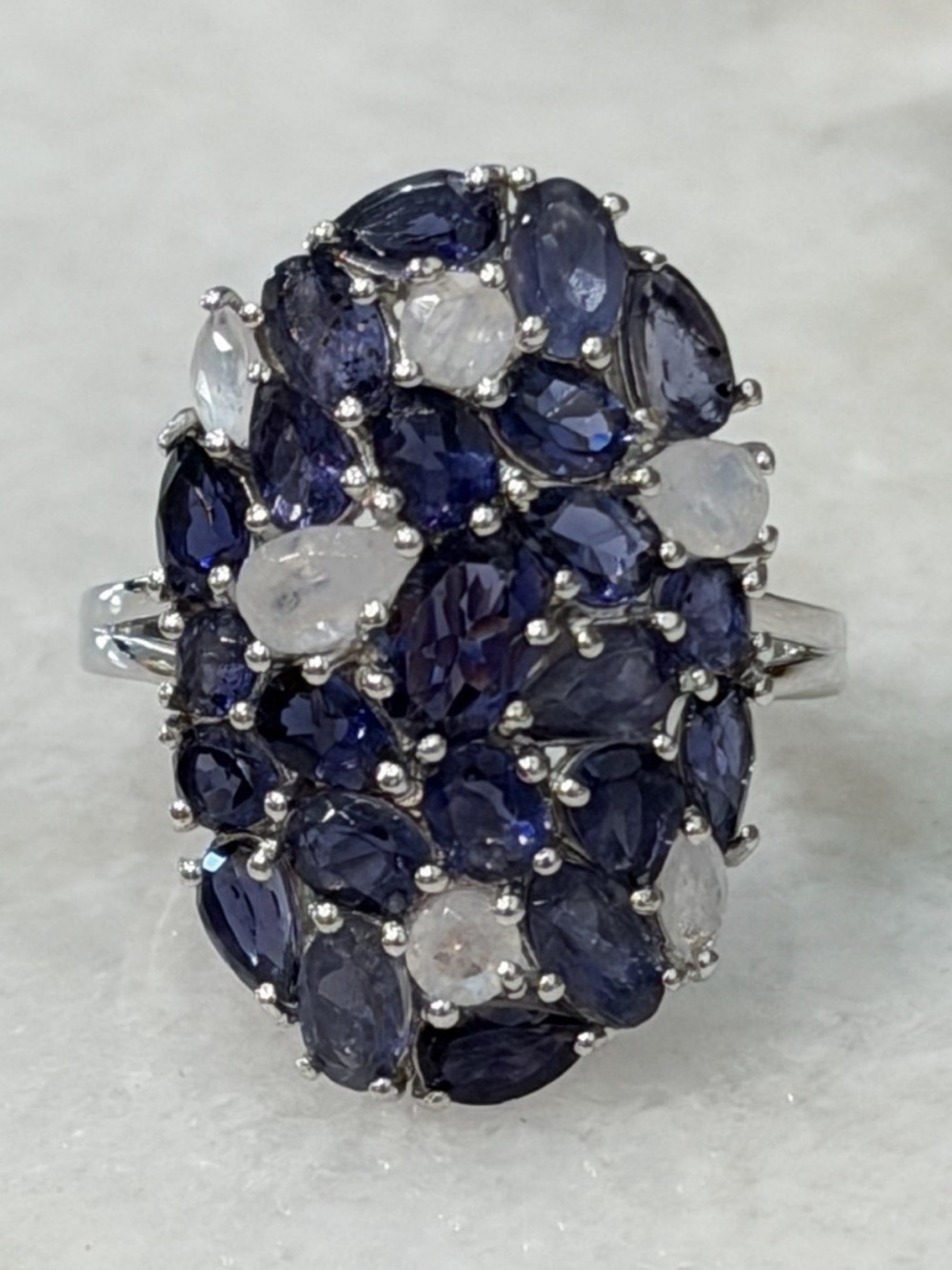 Catalina Iolite Malagasy Moonstone Sterling Silver Ring Size 8